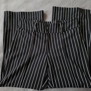 SHEIN Black with White Pinstripe Wide Leg Pants